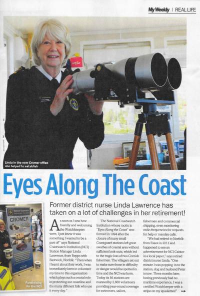 Linda Lawrence (SM Cromer) features in ;My Weekly' magazine