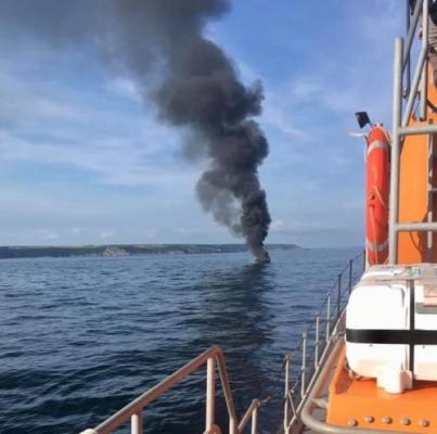 Gwennap Head Raise Alarm over Trawler Fire