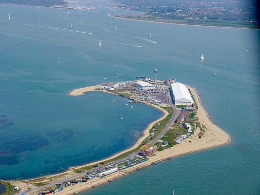 Calshot Spit viewed from the air