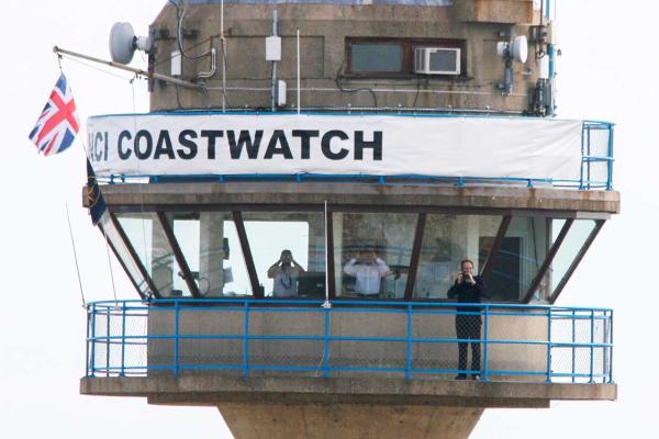 Watchkeepers in Calshot Tower viewed from the Independence of the Seas (photo Julian Kemp)