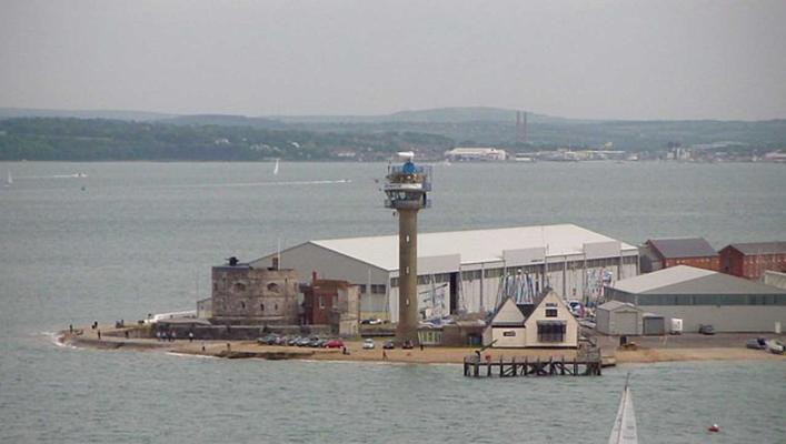 Calshot tower from the Caribbean Princess outbound