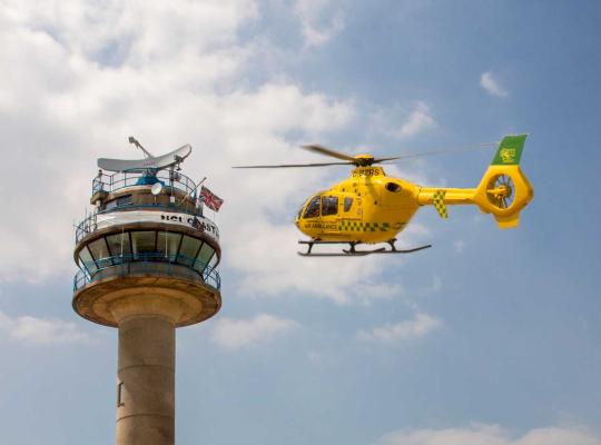 RNLI Calshot open day - the Air-ambulance at the tower