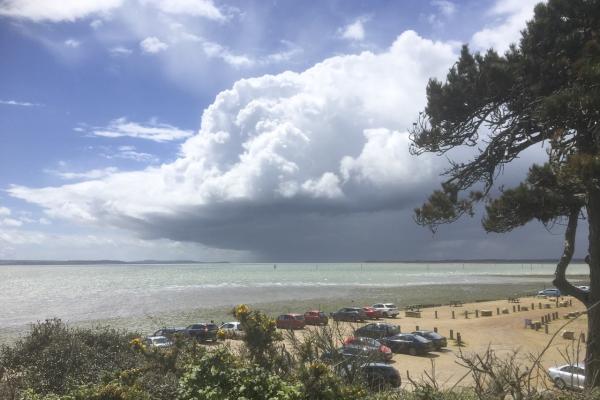 Rain squall over the west Solent