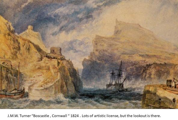 Painting of Boscastle by J.M.W.Turner showing the Lookout