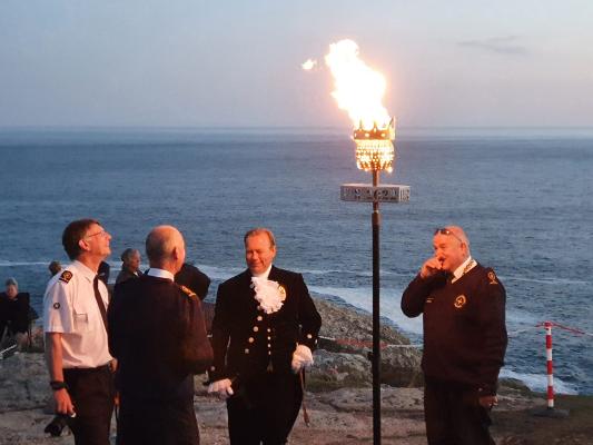 High Sheriff of Cornwall lights the Queen's Platinum Jubilee Beacon