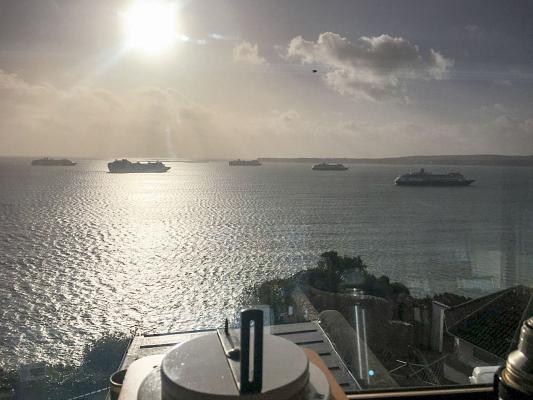 Cruise Ships anchored in the Bay during Covid-19 pandemic