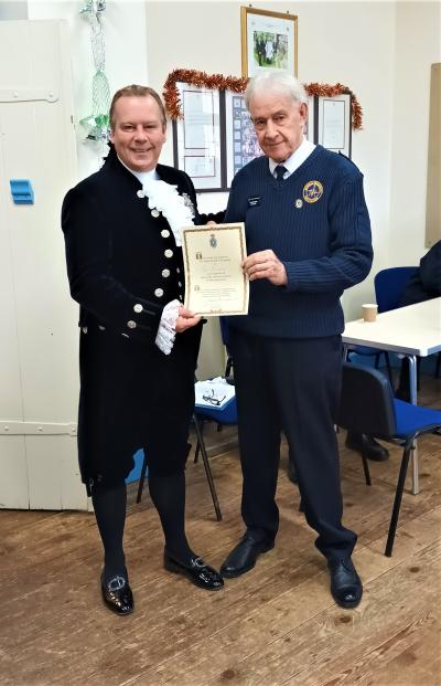 Paul Bovingdon receives his High Sheriff of Cornwall’s Recognition of outstanding services to NCI