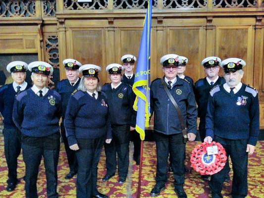 NCI Calshot contingent in Guildhall for Remembrance Parade & Service