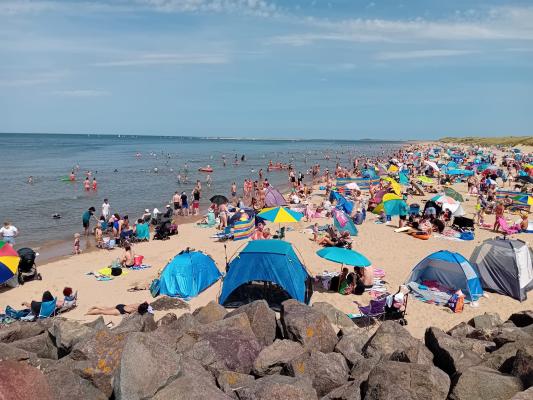 Brancaster Beach during south of England heatwave