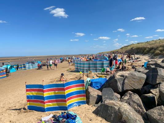 Brancaster beach Bank Holiday Momday