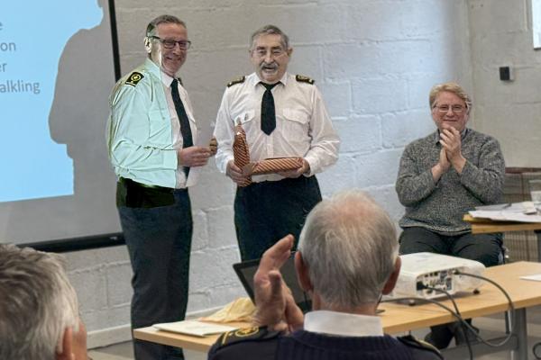 Outgoing Station Manager Bryan Y. is honoured at the Station's AGM