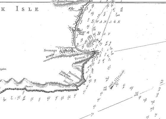 Early chart showing a battery where the Lookout now is 