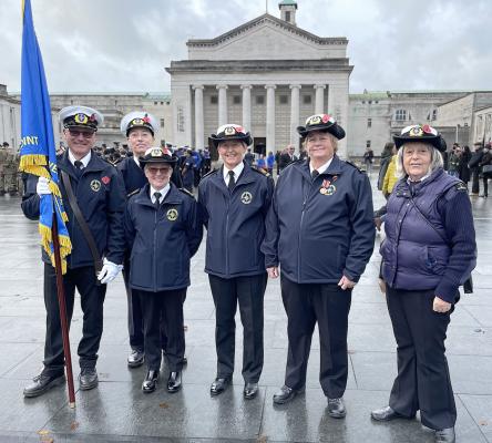 NCI Calshot Tower QAVS and Stone Point representatives on Parade on Remembrance Sunday