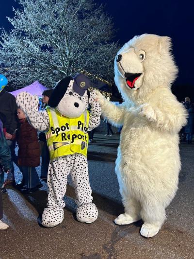 "Watchkeeper Spot" meets "Polar Bear Pete" at Fawley Christmas Fayre