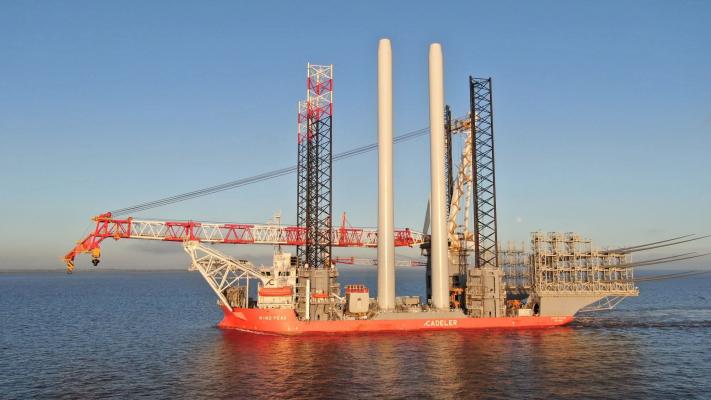 Wind peak Cadeler.  This vessel can carry 130 people and installs the wind turbines in place.