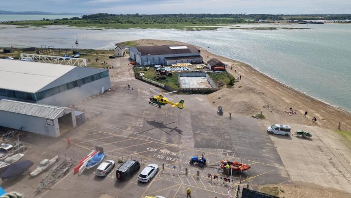 Air Ambulance lands at Calshot 