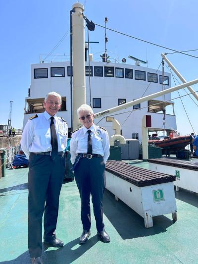 Taking part in the SS Shieldhall "Action Stations" cruise