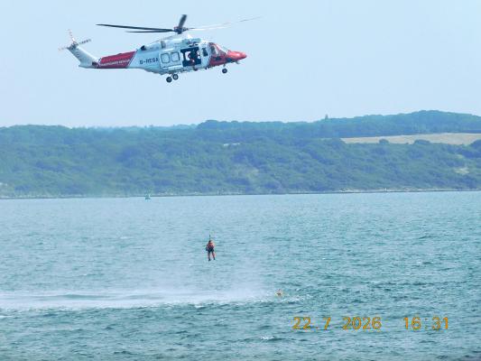 Coastguard 375 training in front of the station