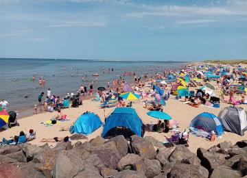 Brancaster Beach during south of England heatwave