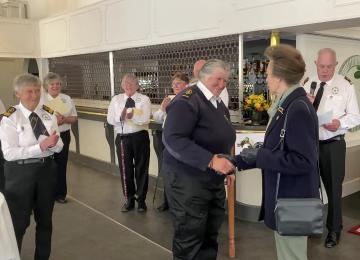 Gwennap Head watchkeeper Karin S being presented with the NCI Certificate of Merit